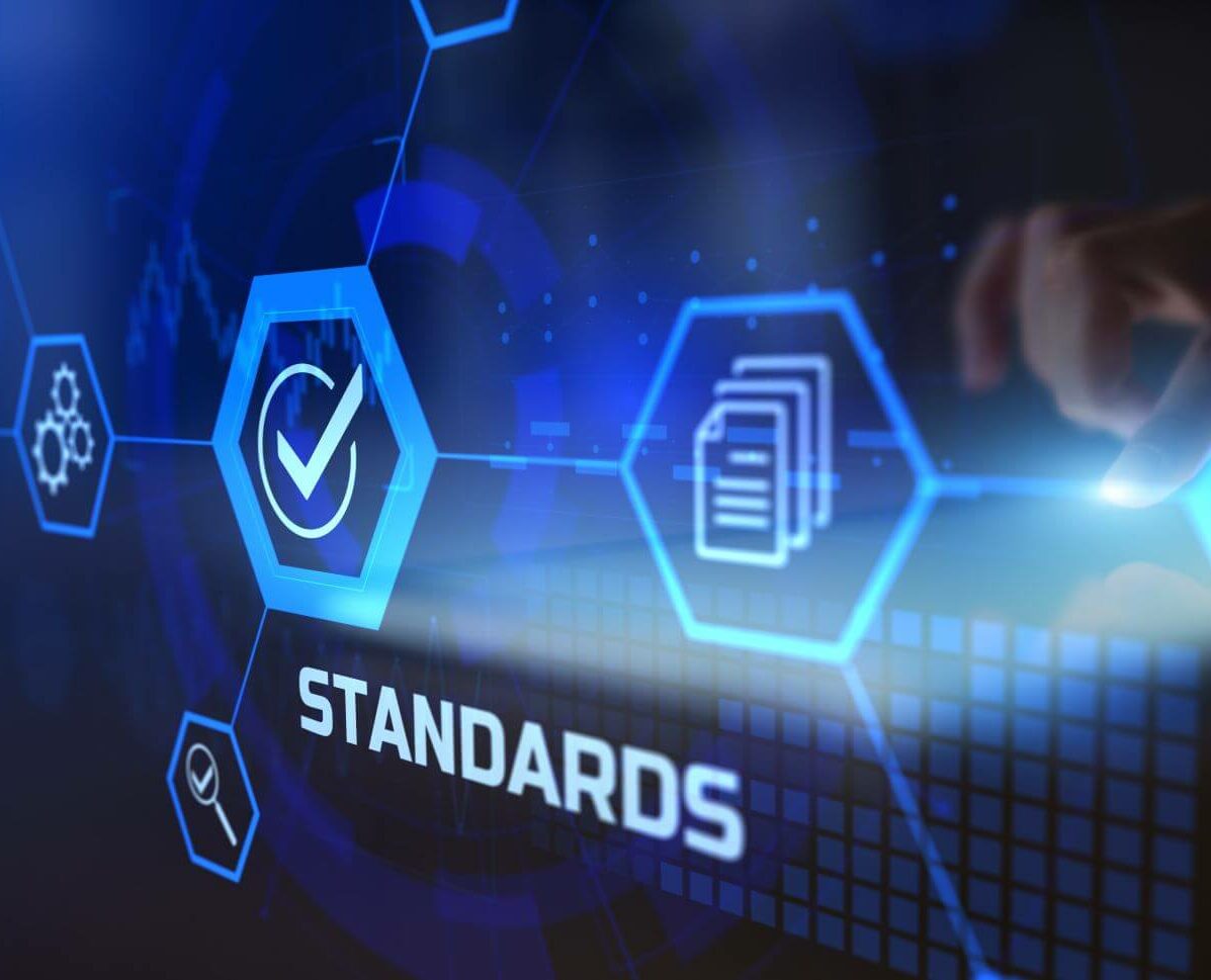Standards and Compliance for Business Quality Assurance Illustrated as Digital Technology Concept.